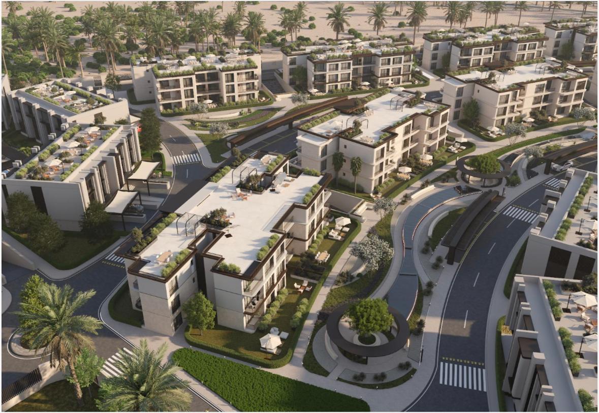 Illustration of Tamaraya's planned low-rise homes and landscaped streets